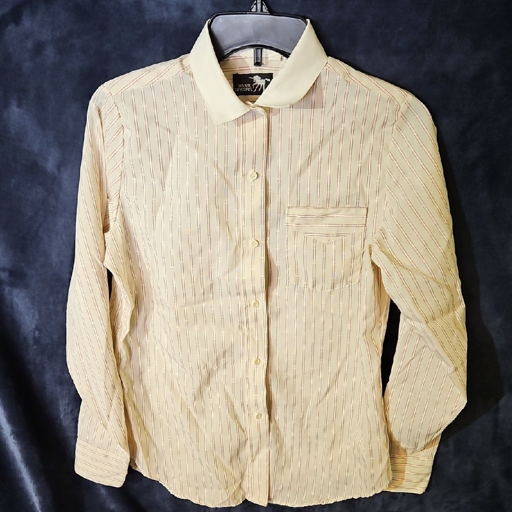 Vintage Women's Cream Striped Shirt